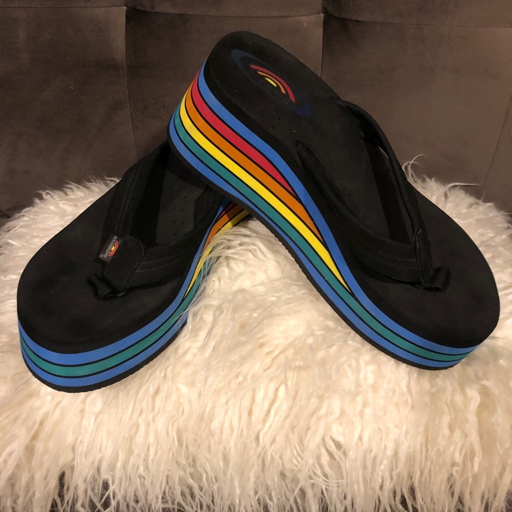Rainbow platform sandals